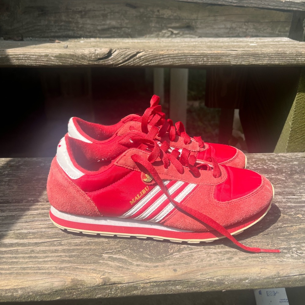 Adidas Malibu Red and White Sneakers